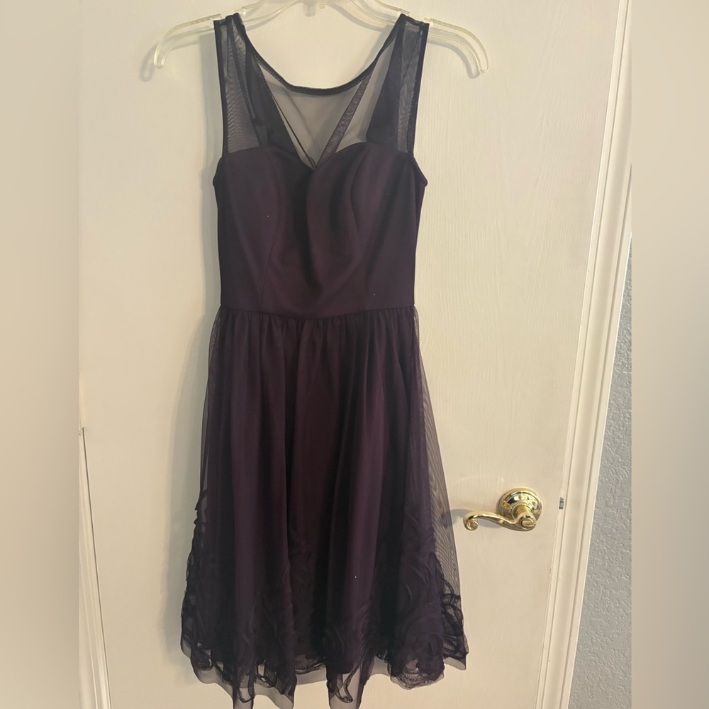 Eliza J Black Midi Dress with Sheer Details